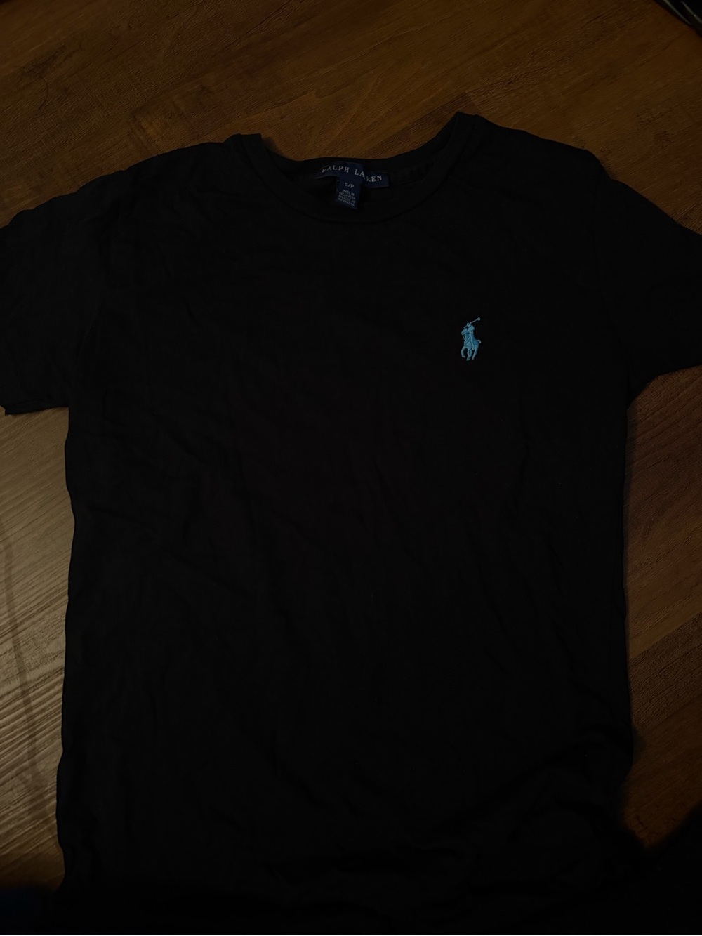 Ralph Lauren Black Short Sleeve Crew Tee with Light Blue Pony